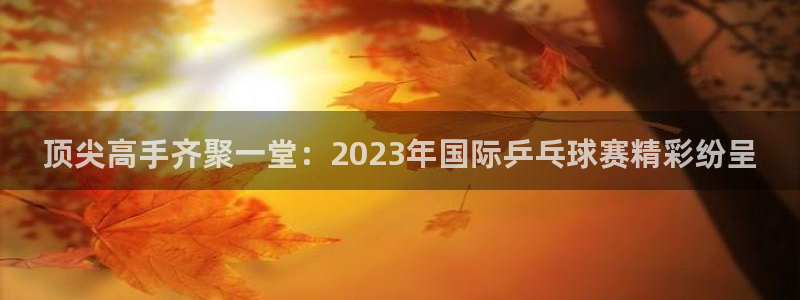 678体育学基础综合：顶尖高手齐聚一堂：2023年国际乒乓球
